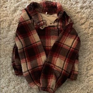 Plaid Fuzzy Sweatshirt